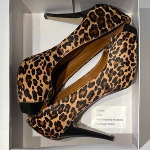 Nine West Leopard Peep Toe Heels